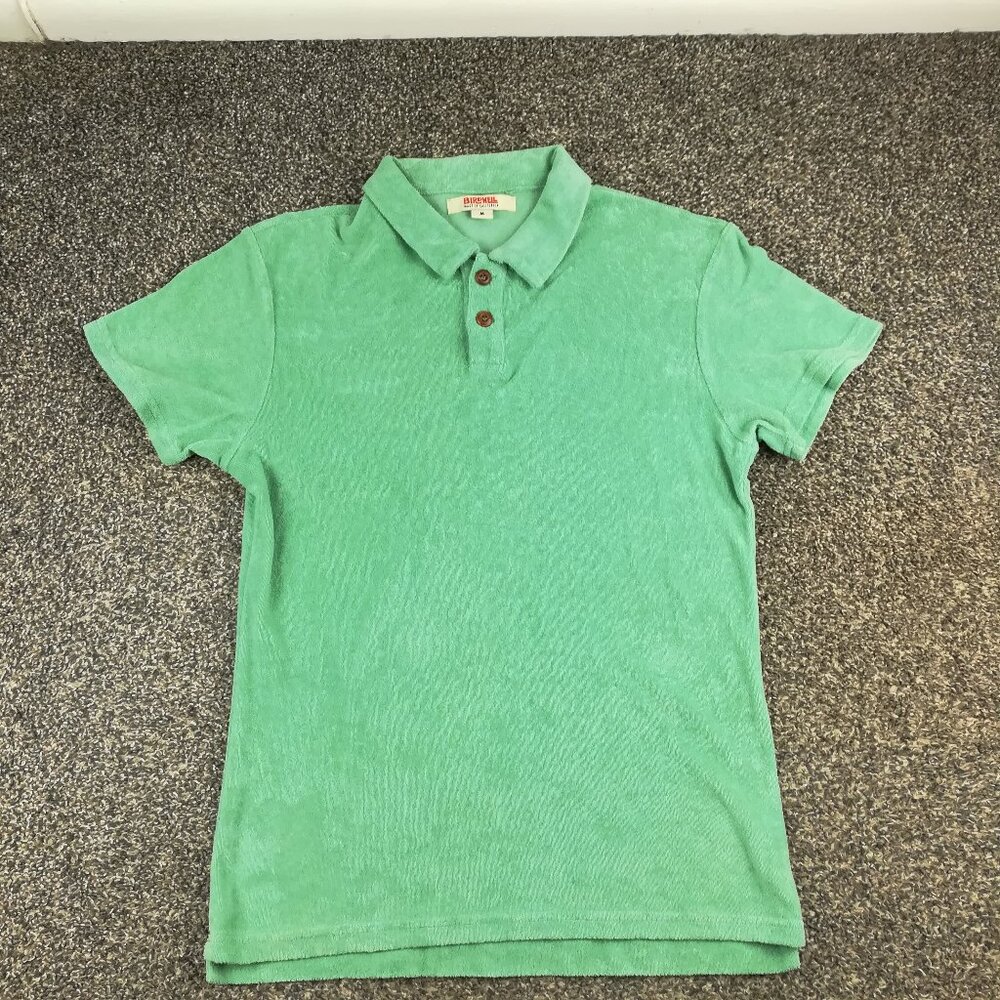 Birdwell Beach Britches Polo Shirt Terry Cloth Green Mens Medium